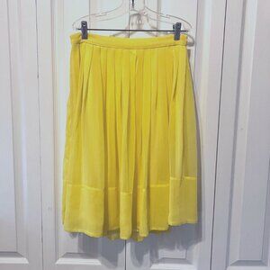 Freeway Bright Sunshine Yellow Lined Pleated Flowy Skirt-Size Small-Casual-Trend